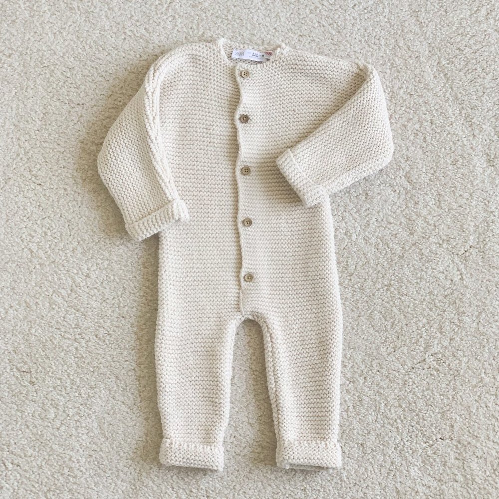 Zara Mini GARTER STITCH KNIT ROMPER